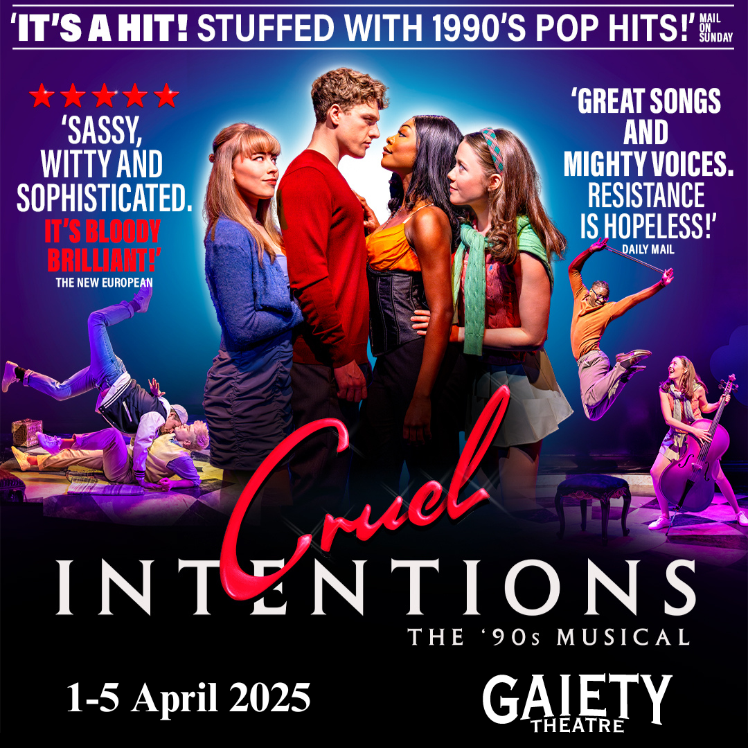 Dig out your chokers, dust off your Discman, and relive the decade of iconic tunes and unforgettable teen drama – Cruel Intentions: The ‘90s Musical is coming to The Gaiety Theatre, Dublin, from April 1st – 5th, 2025!